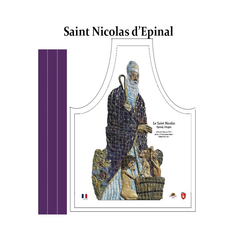 Tablier du Saint Nicolas en céramique d'Epinal dans les Vosges